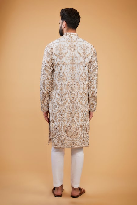 Kasbah Flora Fauna Zari Embroidered Kurta 