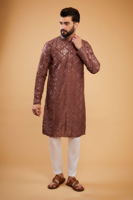 Kasbah Mirror & Sequin Embroidered Kurta 