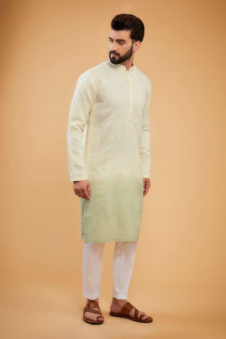 Kasbah Silk Chikankari Embroidered Ombre Kurta 