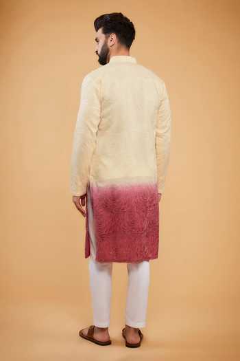 Shop Kasbah Multi Color Silk Embroidery, Sequins Ombre Kurta at Aza Fashions Shop_Kasbah_Multi Color Silk Embroidery, Sequins Ombre Kurta _at_Aza_Fashions
