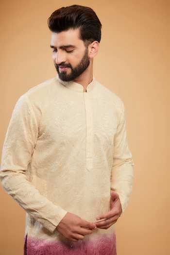 Buy Kasbah Multi Color Silk Embroidery, Sequins Ombre Kurta Online at Aza Fashions Buy_Kasbah_Multi Color Silk Embroidery, Sequins Ombre Kurta _Online_at_Aza_Fashions
