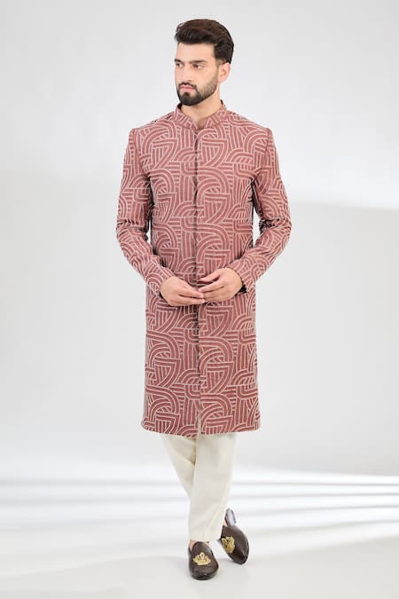 Kasbah Maze Swerve Embroidered Sherwani 