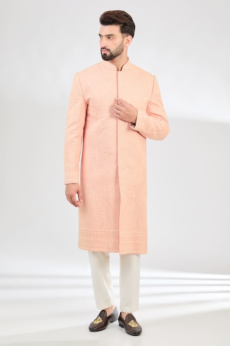 Kasbah Mughal Art Kashmiri Embroidered Sherwani 