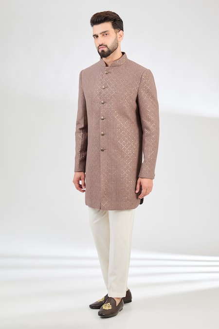 Kasbah Shamiyana Jaal Embroidered Short Sherwani 