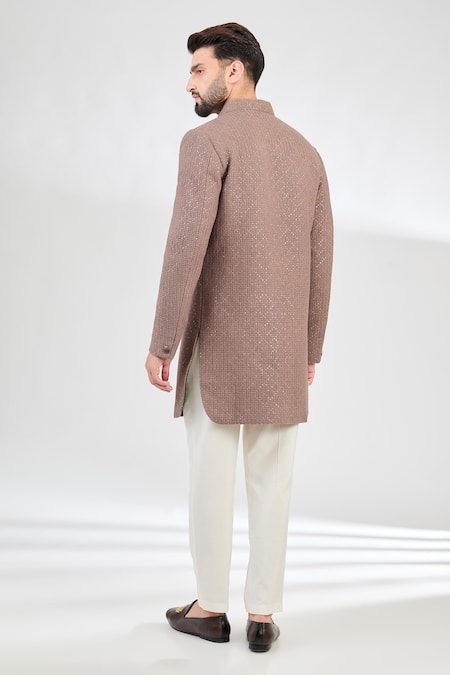 Kasbah Shamiyana Jaal Embroidered Short Sherwani 