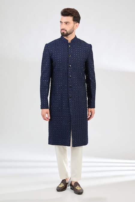 Kasbah Florin Cutdana & Thread Embroidered Sherwani 