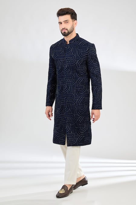 Kasbah Maze Swirl Embroidered Sherwani 