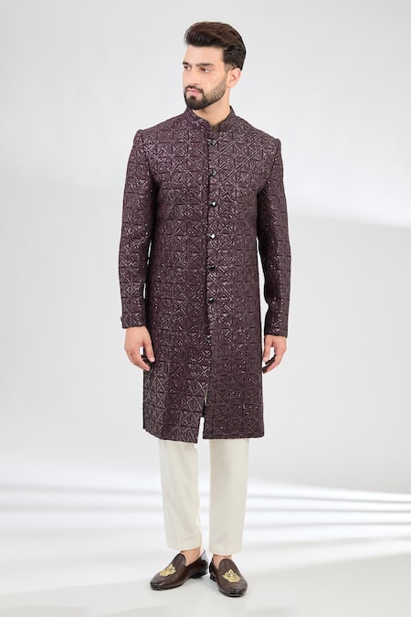 Kasbah Prism Gul Embroidered Chikankari Sherwani 