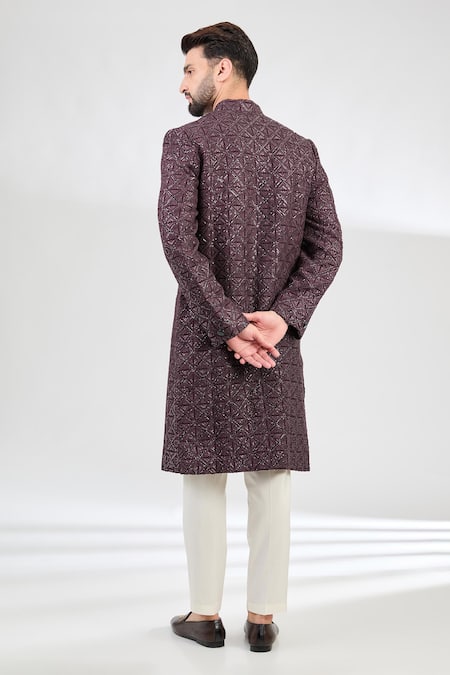 Kasbah Prism Gul Embroidered Chikankari Sherwani 