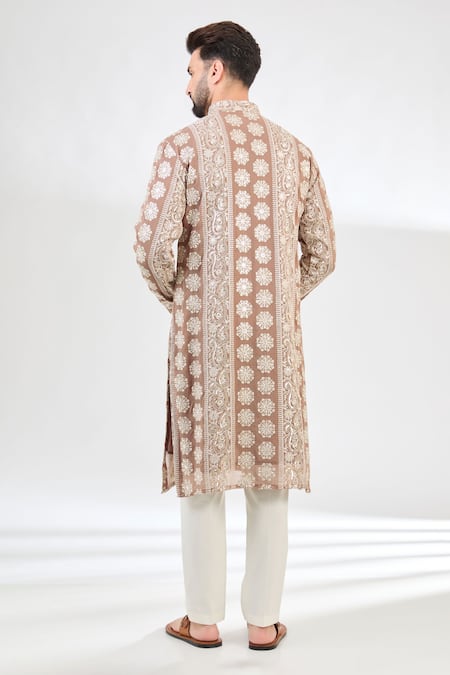 Kasbah Paisley Bloom Chikankari Embroidered Kurta 