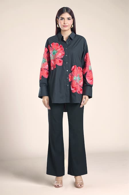 Rahul Mishra Hibiscus Applique Shirt 