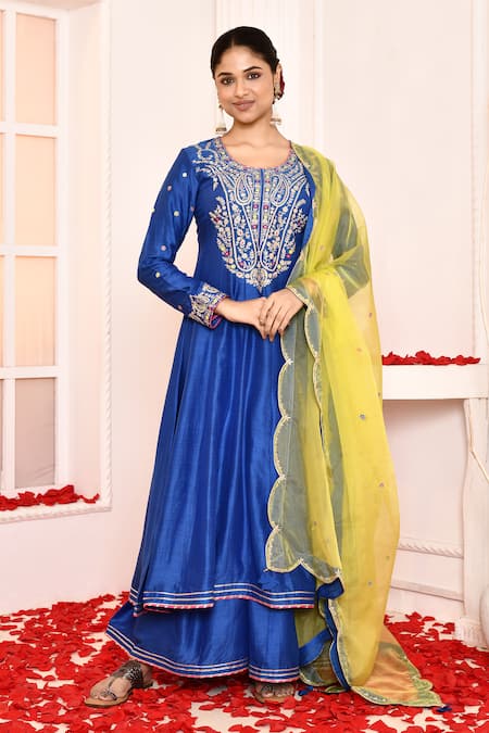 Abbaran Embroidered Yoke Anarkali Set 