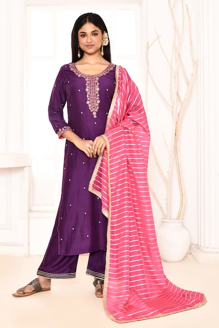 Abbaran Hand Embroidered Kurta Palazzo Set 