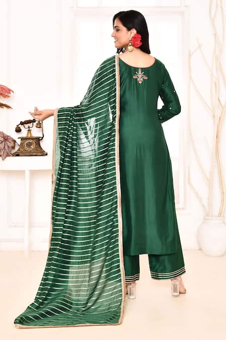 Abbaran Floral Hand Embroidered Kurta Palazzo Set 
