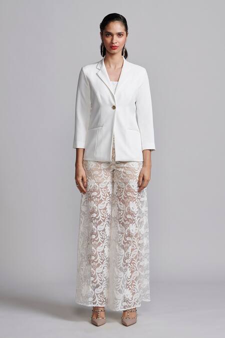 Buy Dash And Dot Ivory Polyester Embroidery Floral And Paisley Pant Online at Aza Fashions Buy_Dash And Dot_Ivory Polyester Embroidery Floral And Paisley Pant _Online_at_Aza_Fashions