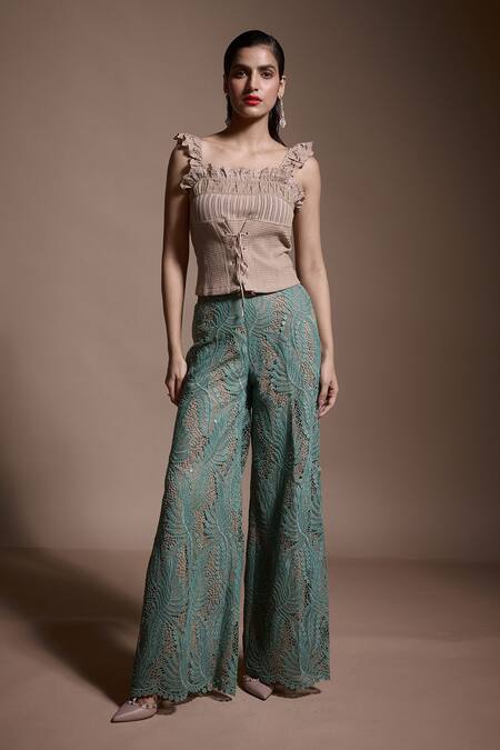 Buy Dash And Dot Grey Polyester Sequins Applique Work Pant Online at Aza Fashions Buy_Dash And Dot_Grey Polyester Sequins Applique Work Pant _Online_at_Aza_Fashions