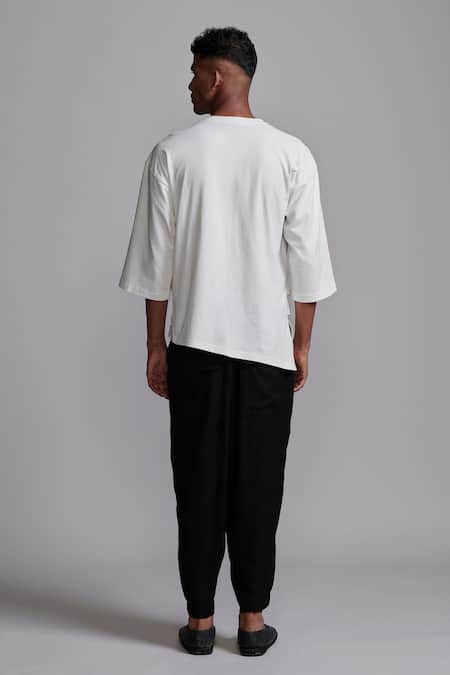 Dash And Dot Front Pleated Solid Pant 