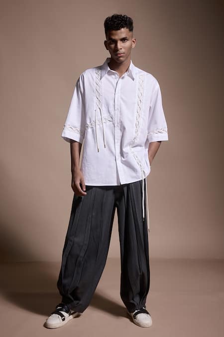 Dash and Dot Pleated Down Plain Pant 