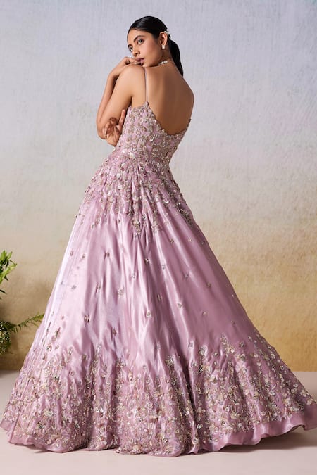 Mirroir Floral Cluster Vine Embroidered Gown 