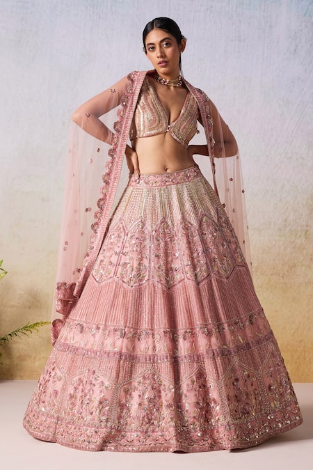 Mirroir Floral Vine Sequin Embellished Bridal Lehenga Set 