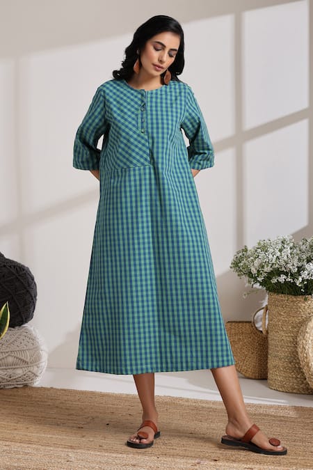 Vasstram Checkered Midi Dress 