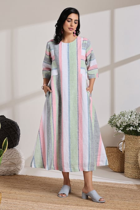 Vasstram Champa Woven Stripe Dress 