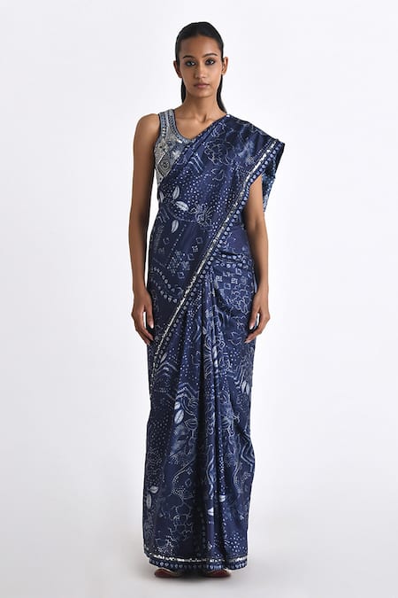 Payal Pratap Blue Cotton Linen Hand Embroidered Patchwork U Neck Ariona Blouse Online at Aza Fashions Payal Pratap_Blue Cotton Linen Hand Embroidered Patchwork U Neck Ariona Blouse _Online_at_Aza_Fashions