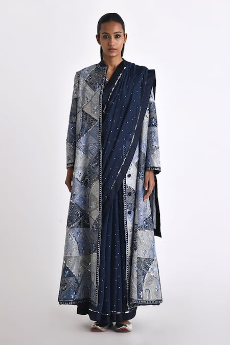 Buy Payal Pratap Blue Chanderi Sequins Adeline Saree Online at Aza Fashions Buy_Payal Pratap_Blue Chanderi Sequins Adeline Saree _Online_at_Aza_Fashions