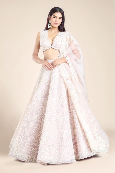 Anushree Reddy Alhena Pearl Embroidered Bridal Lehenga Set 