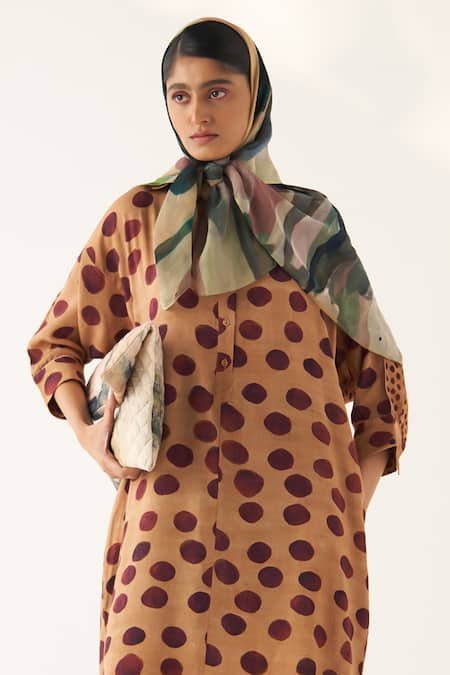 OFRIDA_Multi Color Lilium Abstract Stripe Print Stole _Online_at_Aza_Fashions