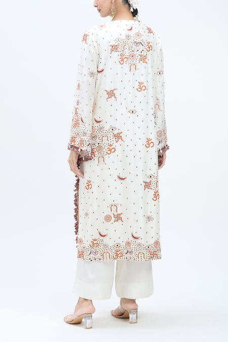 Minaxi Dadoo Temple Embroidered Long Kurta Set 