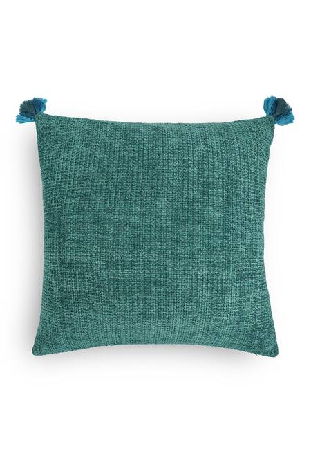 Onset Homes_Green Front 51% Linen, 49% Ananya Rectangle Shaped Cushion Cover - Set Of 2_Online_at_Aza_Fashions