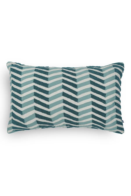 Onset Homes Lahar Chevron Hand Embroidered Cushion Cover - Set of 2 