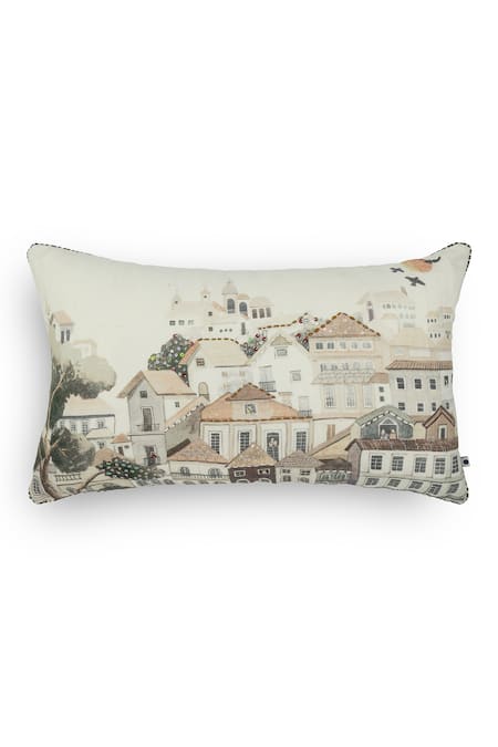 Onset Homes Nagari Cityscape Print Cushion Cover - Set of 2 