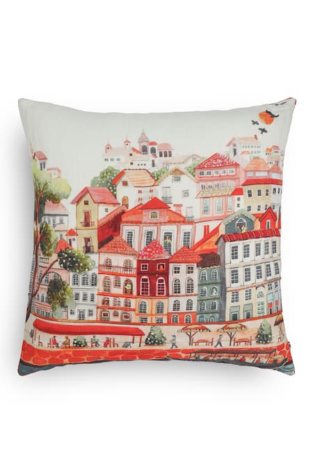 Onset Homes Nagari Architectural Print Cushion Cover - Set of 2 