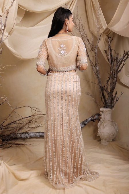 Lasha Phool Jaal Embroidered Jacket Lehenga Set 