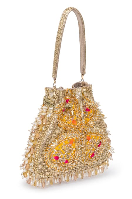 Beau Monde Bead & Sequin Patchwork Potli Bag 