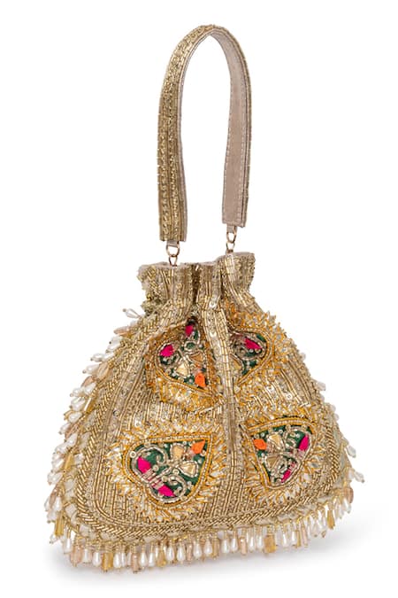 Beau Monde Sequin & Bead Patchwork Potli Bag 