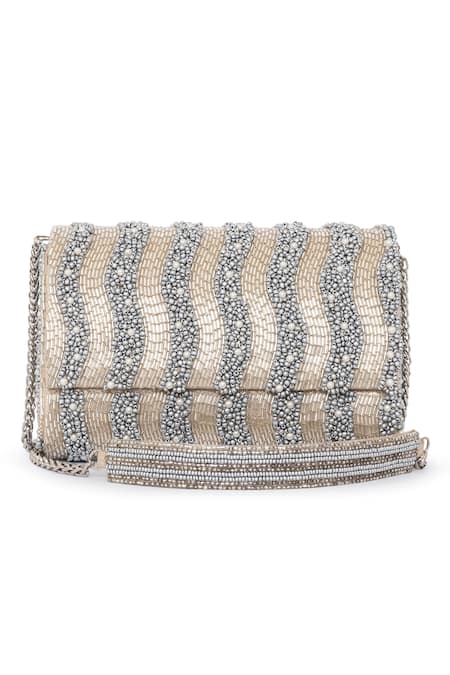 Beau Monde Bead & Crystal Embroidered Clutch 