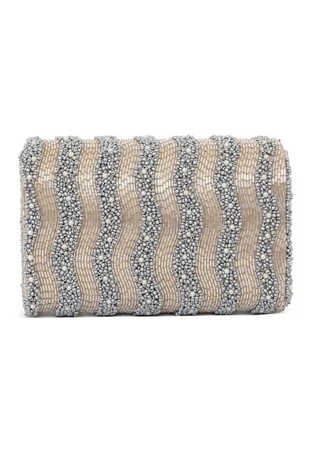 Beau Monde Bead & Crystal Embroidered Clutch 