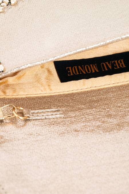 Shop_Beau Monde_Multi Color Pearl And Bead Embellished Clutch _Online_at_Aza_Fashions