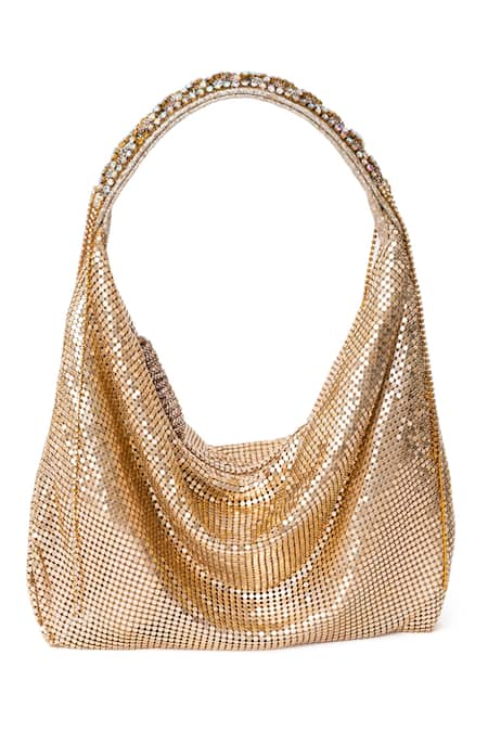 Beau Monde Metallic Mesh Prism Bag 