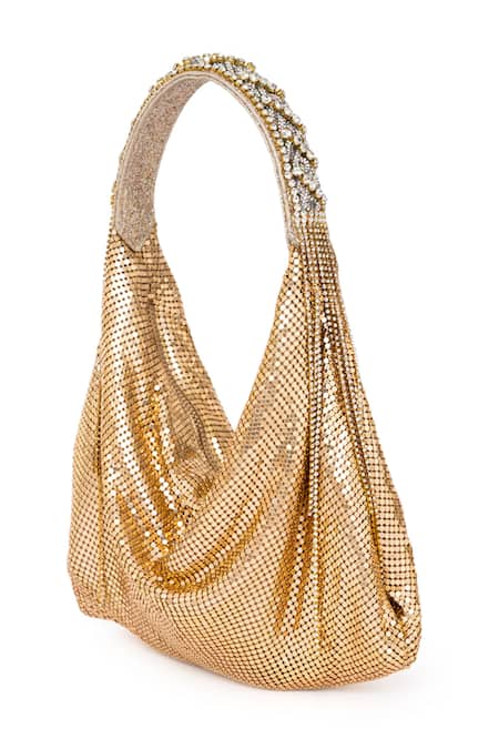 Beau Monde Metallic Mesh Prism Bag 