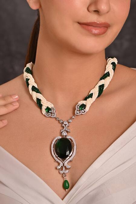 Raga Baubles Paisley Drop Crystal Necklace 