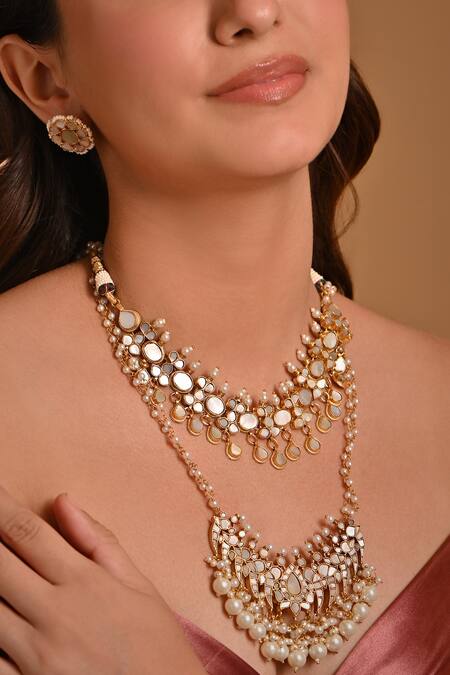 Raga Baubles Pachi Kundan Double Layered Necklace Set 