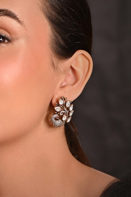 Raga Baubles Peacock Shaped Earrings 