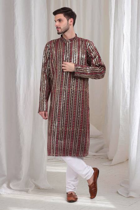 Buy Aham-Vayam Purple Cotton Embroidery Jalsa Kurta Churidar Set Online at Aza Fashions Buy_Aham-Vayam_Purple Cotton Embroidery Jalsa Kurta Churidar Set _Online_at_Aza_Fashions