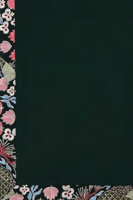 Shop_Aham-Vayam_Emerald Green Cotton Embroidery Phoolvan Kurta Patiala Set 