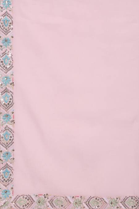 Shop Aham-Vayam Pink Cotton Sequins, Embroidery Samaroh Kurta Patiala Set Shop_Aham-Vayam_Pink Cotton Sequins, Embroidery Samaroh Kurta Patiala Set