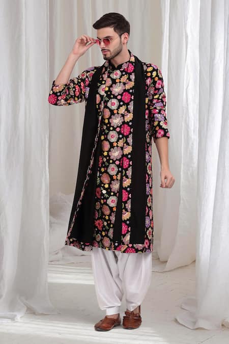 Aham-Vayam Pushpvilaas Embroidered Kurta Patiala Set 